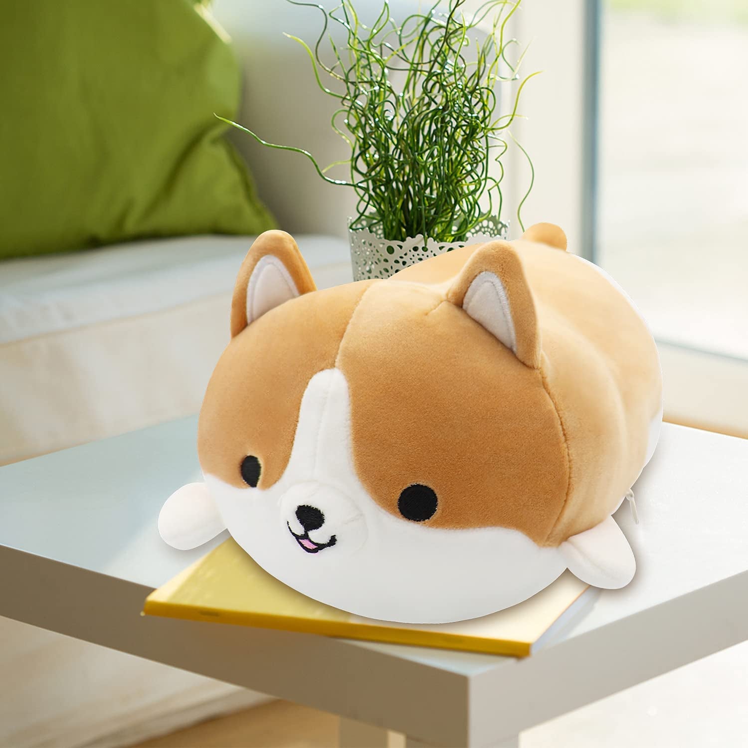 13.7”/35Cm Corgi Plush Cute Pillow Dog Plush Kawaii Plush Cute Stuffed Animal Plush Pillows Corgi Stuffed Animal Plush Dog,Stuffed Animals for Girls Easter,Brown